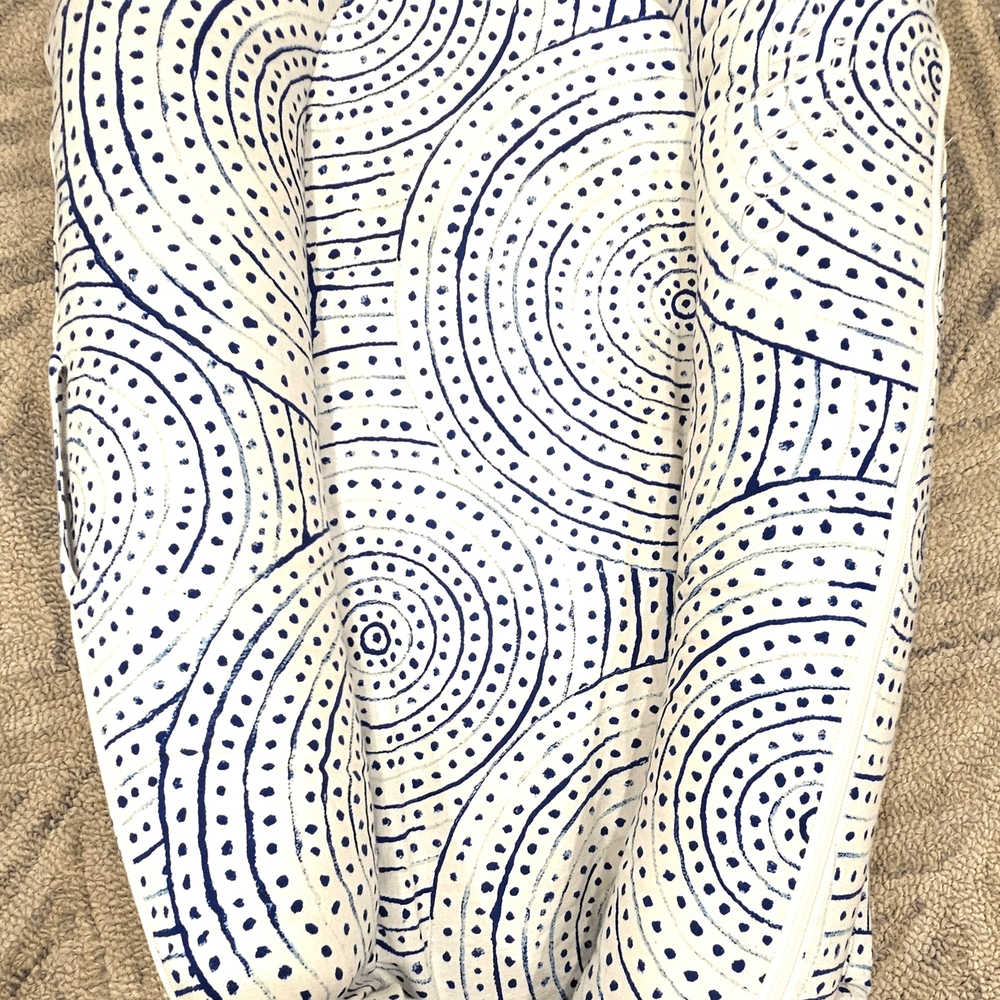 Kids' Blue and White Patterned Cushion